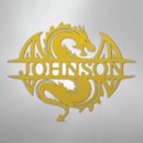 Custom Metal Wall Art - Personalized Celtic Dragon Monogram Sign