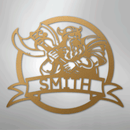 Custom Metal Wall Art - Personalized Viking Warrior Sign