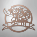 Custom Metal Wall Art - Personalized Viking Warrior Sign