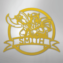 Custom Metal Wall Art - Personalized Viking Warrior Sign