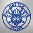 Custom Metal Wall Art - Viking Axe Circle Monogram Sign