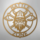 Custom Metal Wall Art - Viking Axe Circle Monogram Sign