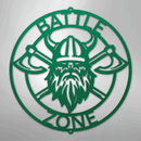 Custom Metal Wall Art - Viking Axe Circle Monogram Sign