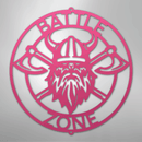 Custom Metal Wall Art - Viking Axe Circle Monogram Sign
