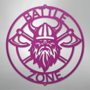 Custom Metal Wall Art - Viking Axe Circle Monogram Sign