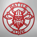 Custom Metal Wall Art - Viking Axe Circle Monogram Sign