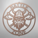 Custom Metal Wall Art - Viking Axe Circle Monogram Sign