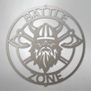 Custom Metal Wall Art - Viking Axe Circle Monogram Sign
