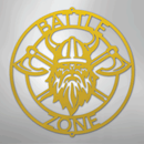 Custom Metal Wall Art - Viking Axe Circle Monogram Sign