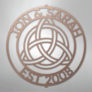 Custom Metal Wall Art - Personalized Celtic Knot Circle Monogram Sign