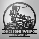 Custom Metal Wall Art - Personalized Steam Train Name Sign