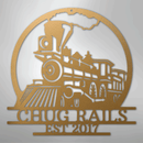 Custom Metal Wall Art - Personalized Steam Train Name Sign
