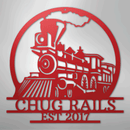 Custom Metal Wall Art - Personalized Steam Train Name Sign