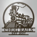Custom Metal Wall Art - Personalized Steam Train Name Sign