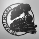 Custom Metal Wall Art - Personalized Railroad Circle Monogram Sign