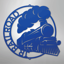 Custom Metal Wall Art - Personalized Railroad Circle Monogram Sign