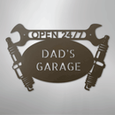 Custom Metal Wall Art - Personalized Dad's Garage Name Sign