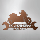 Custom Metal Wall Art - Personalized Motorbike Shop Name Sign
