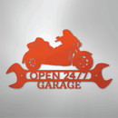 Custom Metal Wall Art - Personalized Motorbike Shop Name Sign