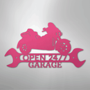 Custom Metal Wall Art - Personalized Motorbike Shop Name Sign