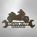 Custom Metal Wall Art - Personalized Motorbike Shop Name Sign