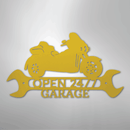 Custom Metal Wall Art - Personalized Motorbike Shop Name Sign