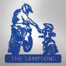 Custom Metal Wall Art - Personalized Father Son Motocross Sign
