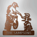 Custom Metal Wall Art - Personalized Father Son Motocross Sign