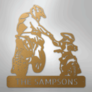 Custom Metal Wall Art - Personalized Father Son Motocross Sign