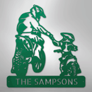 Custom Metal Wall Art - Personalized Father Son Motocross Sign