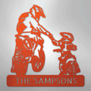 Custom Metal Wall Art - Personalized Father Son Motocross Sign