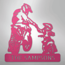 Custom Metal Wall Art - Personalized Father Son Motocross Sign