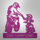 Custom Metal Wall Art - Personalized Father Son Motocross Sign