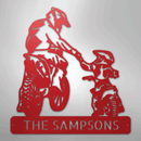 Custom Metal Wall Art - Personalized Father Son Motocross Sign