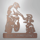 Custom Metal Wall Art - Personalized Father Son Motocross Sign