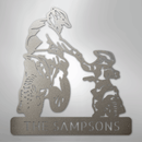 Custom Metal Wall Art - Personalized Father Son Motocross Sign