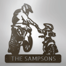 Custom Metal Wall Art - Personalized Father Son Motocross Sign