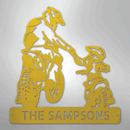 Custom Metal Wall Art - Personalized Father Son Motocross Sign