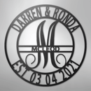 Custom Metal Wall Art - Personalized Split Letter Monogram Sign