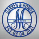 Custom Metal Wall Art - Personalized Split Letter Monogram Sign