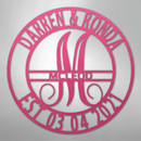 Custom Metal Wall Art - Personalized Split Letter Monogram Sign
