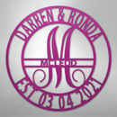 Custom Metal Wall Art - Personalized Split Letter Monogram Sign