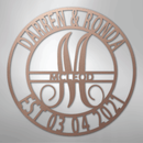 Custom Metal Wall Art - Personalized Split Letter Monogram Sign