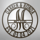 Custom Metal Wall Art - Personalized Split Letter Monogram Sign