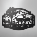 Custom Metal Wall Art - Personalized Deer Antler Forest Monogram Sign