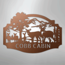 Custom Metal Wall Art - Personalized Deer Antler Forest Monogram Sign