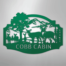 Custom Metal Wall Art - Personalized Deer Antler Forest Monogram Sign