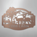 Custom Metal Wall Art - Personalized Deer Antler Forest Monogram Sign