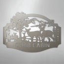 Custom Metal Wall Art - Personalized Deer Antler Forest Monogram Sign