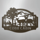 Custom Metal Wall Art - Personalized Deer Antler Forest Monogram Sign